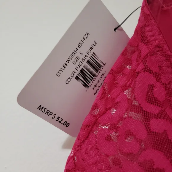 FRENCH AFFAIR Push Up BodySuit Lacey Cheetah Print Pink - Picture 14 of 16